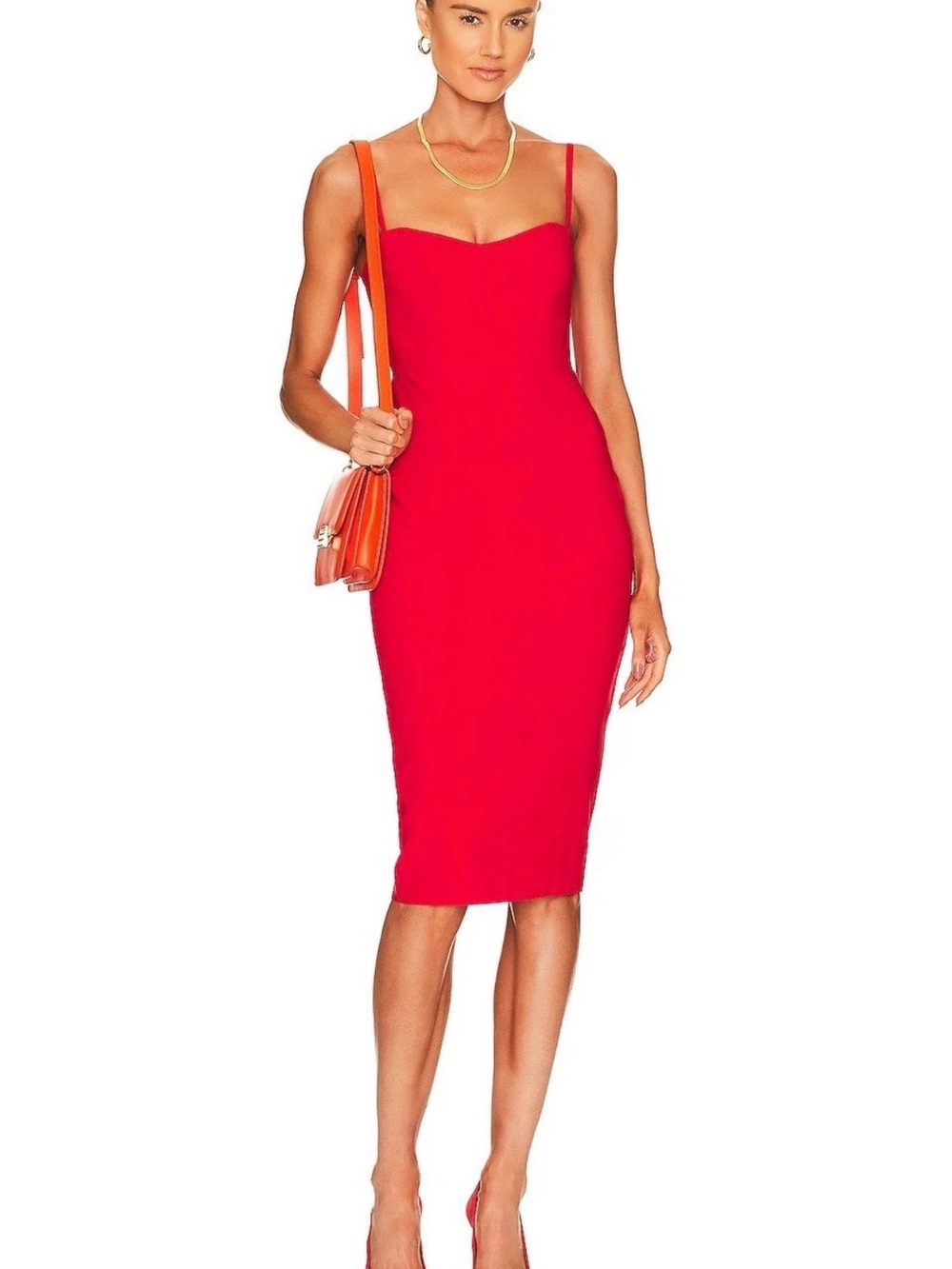 Nookie Red Spaghetti Strap Midi Dress